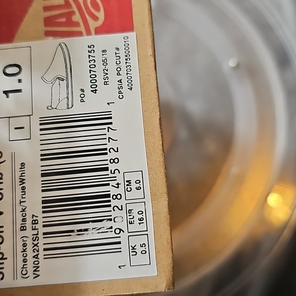 I Slip-On V Crib 'Checker - Black White' NB VANS SNEAKERS ADORABLE COOL - Picture 11 of 11